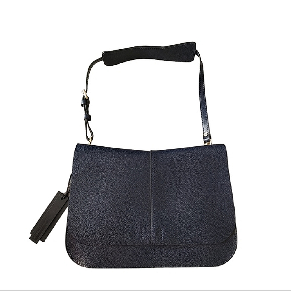 Gianni Chiarini Navy Blue Leather Shoulder Clutch Bag